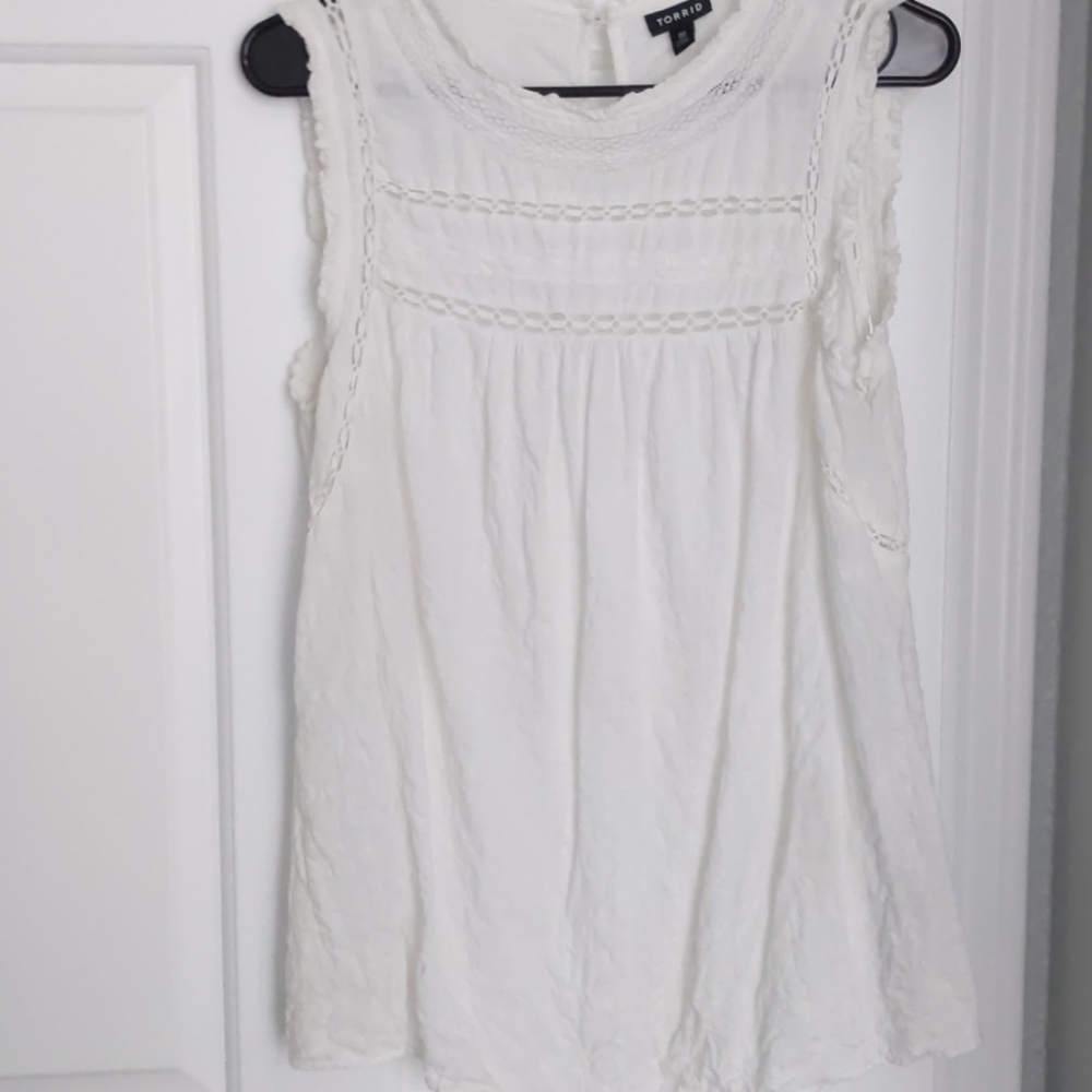Torrid White Sleeveless Top